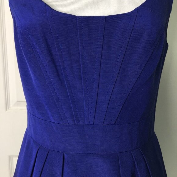 Shoshanna Royal Blue Open Flare Dress Size 4 - Picture 3 of 15